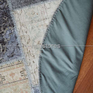 Liviadora Gri Yuvarlak Patchwork Halısı (7)
