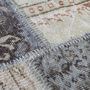 Liviadora Gri Yuvarlak Patchwork Halısı (5)