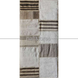 Liviadora Kilim Desenli Patchwork Halı Gri (2)