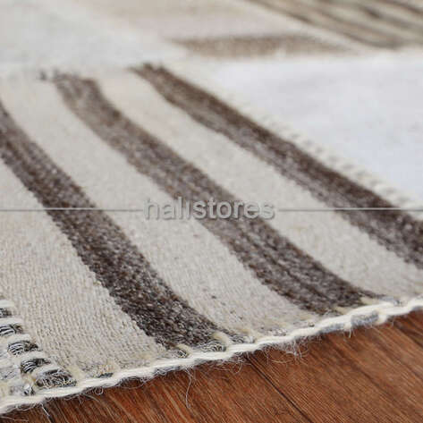 Liviadora Kilim Desenli Patchwork Halı Gri - 4
