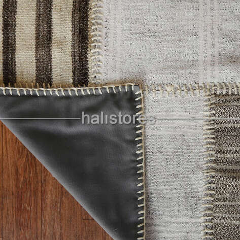 Liviadora Kilim Desenli Patchwork Halı Gri - 5