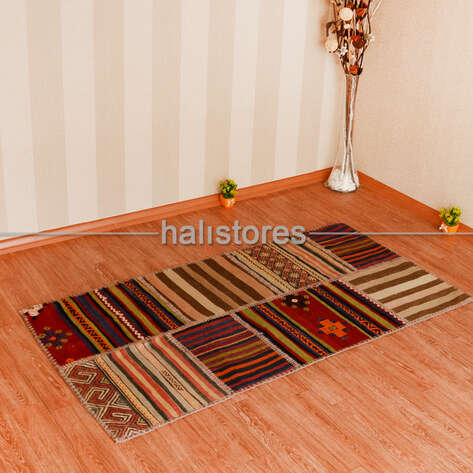 Liviadora Kilim Patchwork Halı Kahve - 2