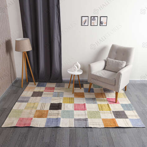 Liviadora Multi Kilim Patchwork Halı - 4