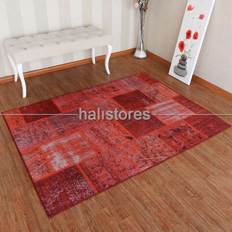 Liviadora Patchwork Desenli Turuncu Halı - 1