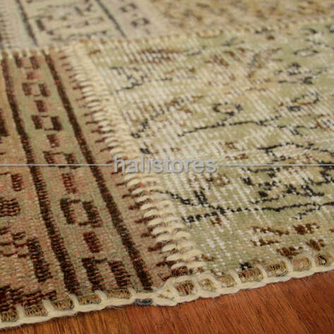 Liviadora Patchwork El Dokuma Halı Bej-Kahve - 5