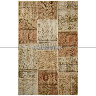 Liviadora Patchwork El Dokuma Halı Bej-Kahve (3)