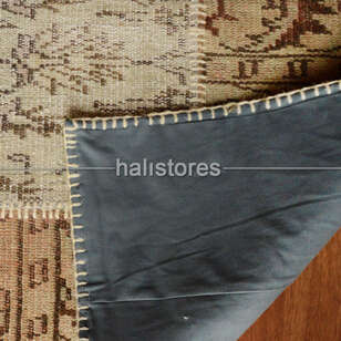 Liviadora Patchwork El Dokuma Halı Bej-Kahve (7)