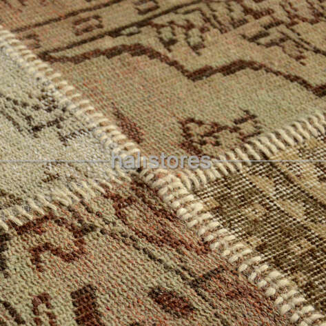 Liviadora Patchwork El Dokuma Halı Bej-Kahve - 6