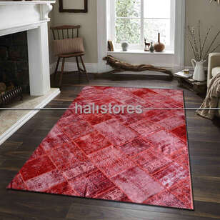 Liviadora - Liviadora Patchwork El Halısı Bordo