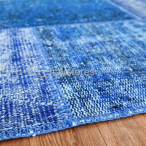 Liviadora Patchwork El Halısı Koyu Mavi - Lacivert - 4