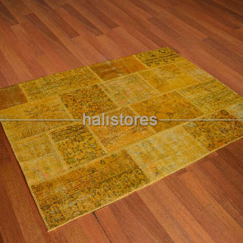 Liviadora Patchwork El Halısı Koyu Sarı - 2