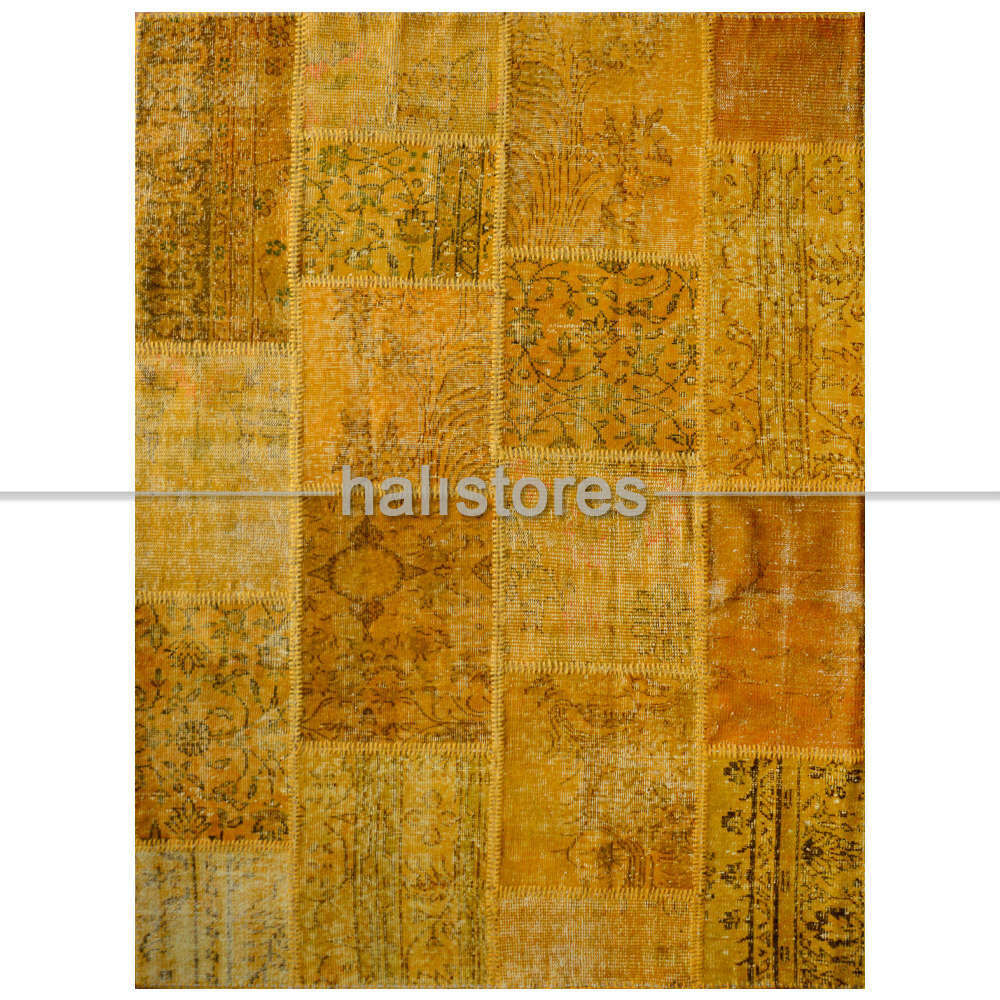 Liviadora Patchwork El Halısı Koyu Sarı
