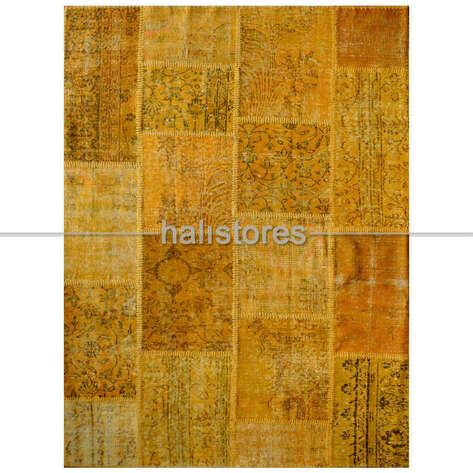 Liviadora Patchwork El Halısı Koyu Sarı - 1