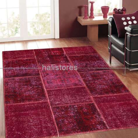 Liviadora Patchwork Halı Koyu Vişne - 1