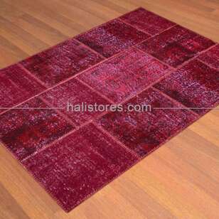 Liviadora Patchwork Halı Koyu Vişne (2)