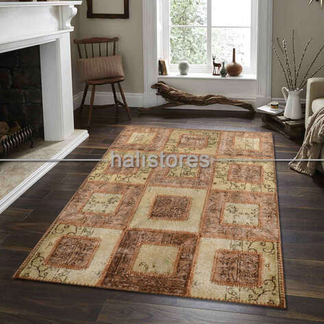 Liviadora Patchwork Halı Kübik Bej-Kahve - 1