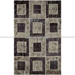 Liviadora Patchwork Halı Kübik Bej Koyu Kahve (3)