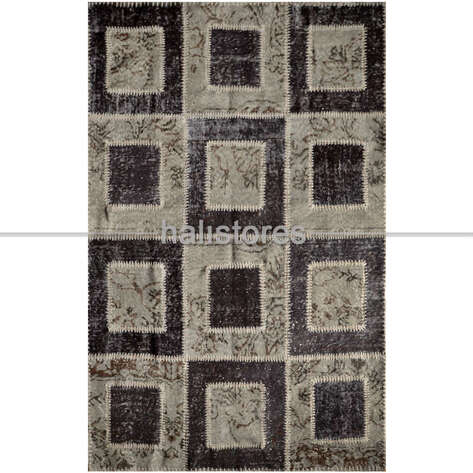 Liviadora Patchwork Halı Kübik Bej Koyu Kahve - 3