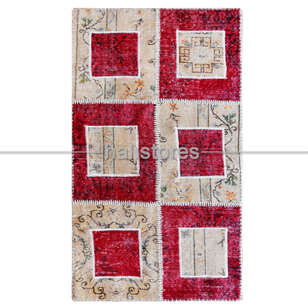 Liviadora Patchwork Halı Kübik Kırmızı-Bej (2)