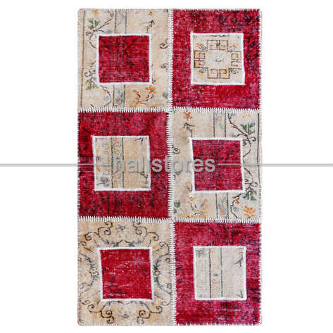 Liviadora Patchwork Halı Kübik Kırmızı-Bej - 2
