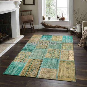Liviadora Patchwork Halı Petrol Yeşili (1)