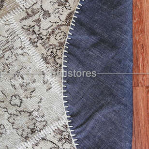 Liviadora Patchwork Yuvarlak Halı Cross Bej (5)