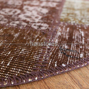 Liviadora Patchwork Yuvarlak Halı Cross Kahve (4)
