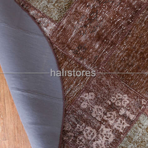 Liviadora Patchwork Yuvarlak Halı Cross Kahve - 5