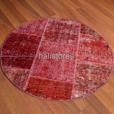Liviadora Patchwork Yuvarlak Halı Cross Kırmızı - 2