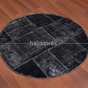 Liviadora Patchwork Yuvarlak Halı Cross Siyah (3)