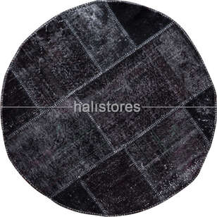 Liviadora Patchwork Yuvarlak Halı Cross Siyah (1)