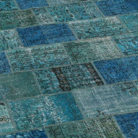Liviadora Patchwork Yuvarlak Halı Cross Turkuaz - 3