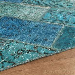 Liviadora Patchwork Yuvarlak Halı Cross Turkuaz (4)