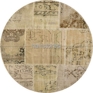 Liviadora Patchwork Yuvarlak Halı Krem (1)
