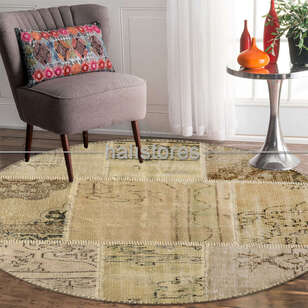 Liviadora Patchwork Yuvarlak Halı Krem (2)
