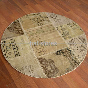 Liviadora Patchwork Yuvarlak Halı Krem (3)