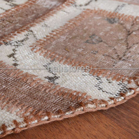 Liviadora Patchwork Yuvarlak Halı Kübik Bej-Kahve - 6