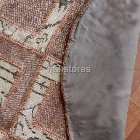 Liviadora Patchwork Yuvarlak Halı Kübik Bej-Kahve - 7