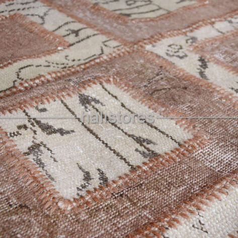 Liviadora Patchwork Yuvarlak Halı Kübik Bej-Kahve - 5
