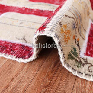 Liviadora Patchwork Yuvarlak Halı Kübik Kırmızı-Bej (3)