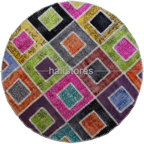 Liviadora Patchwork Yuvarlak Halı Kübik Multi - 1
