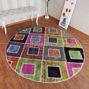 Liviadora Patchwork Yuvarlak Halı Kübik Multi (2)