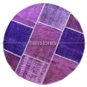 Liviadora Patchwork Yuvarlak Halı Mor-Lacivert (1)