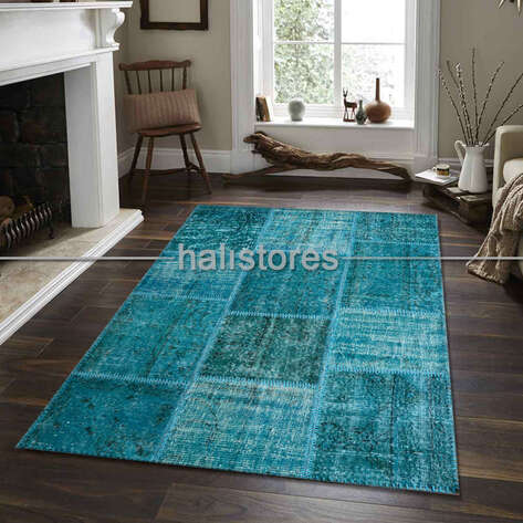Liviadora Turkuaz Patchwork Halı - 1