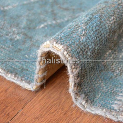 Liviadora Yuvarlak Antik Patchwork Halı Bej-Mavi-Turkuaz - 4