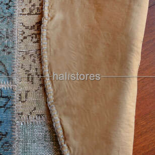 Liviadora Yuvarlak Antik Patchwork Halı Bej-Mavi-Turkuaz (6)