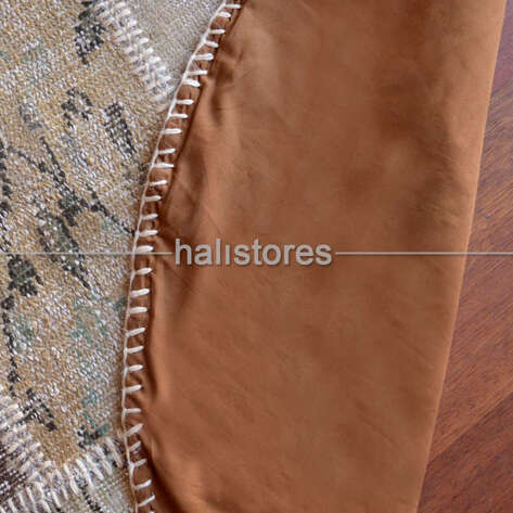 Liviadora Yuvarlak Antik Patchwork Halı Bej - 6
