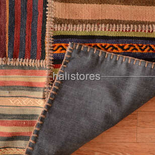 Liviadora Yuvarlak Kilim Patchwork Halı Kahve (4)