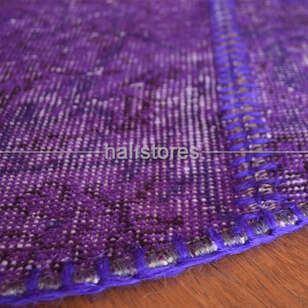 Liviadora Yuvarlak Patchwork Halı Cross Mor (3)