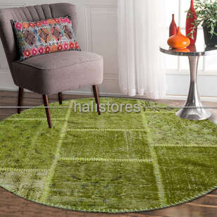 Liviadora Yuvarlak Patchwork Halı Fıstık Yeşili (3)